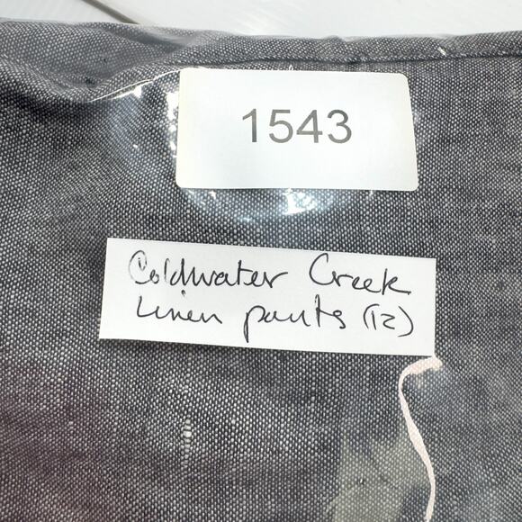 Coldwater Creek Gauzy Linen Pants 12 Mocha Pull-On Minimalist Lagenlook Capsule - Picture 9 of 9